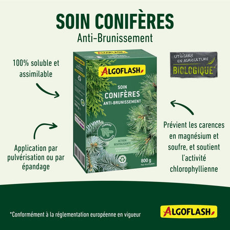 Trattamento delle conifere di conifere anti -mate - algoflash naturasol naturasol - 800g