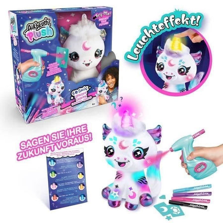 Canal Toys - Peluche Airbrush - Peluche Unicorno Cosmico da personalizzare con corno luminoso - AIR 028