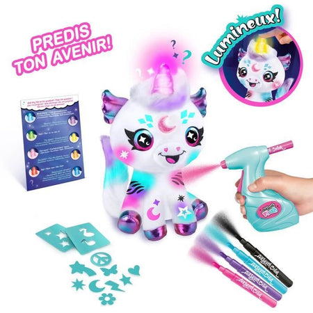 Canal Toys - Peluche Airbrush - Peluche Unicorno Cosmico da personalizzare con corno luminoso - AIR 028