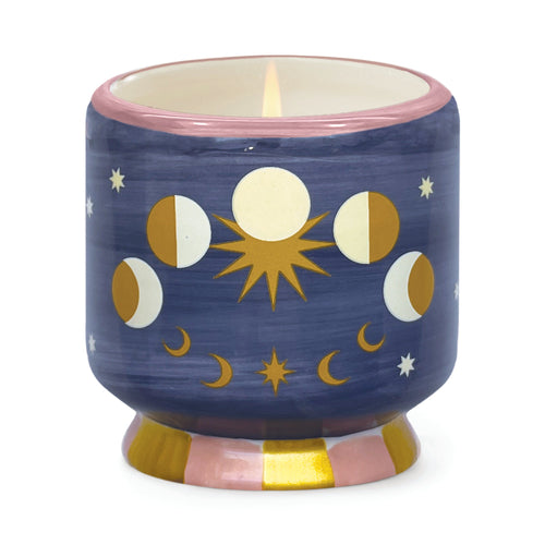 Candela Adopo Moon Phases In Ceramica - Jasmine & Rose - Confezionata in Scatola