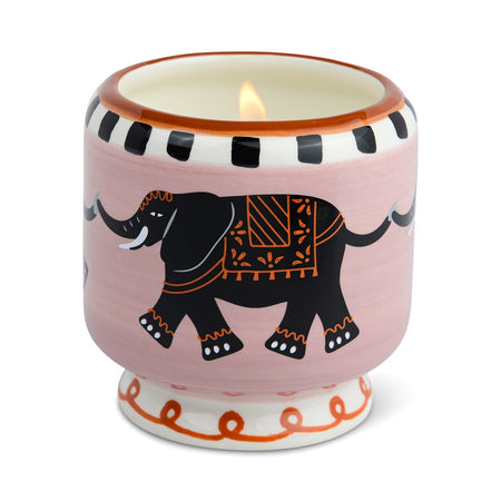 Candela in Ceramica A Dopo Elefante - Profumo Tobacco Vanilla - Confezionata in Scatola 226g
