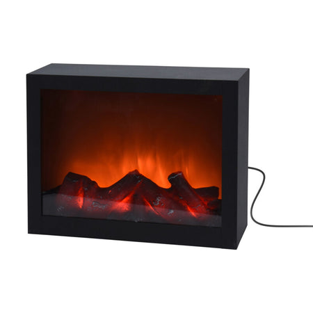 Camino con LED luminosi a luce calda con adattatore decorazione natalizia