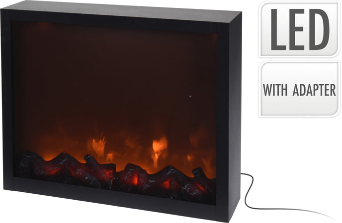 Camino in polipropilene con LED luminosi decorazione natalizia per interni