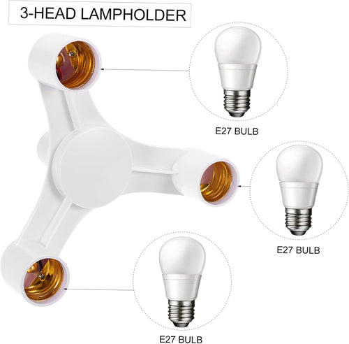 Adattatore 3-in-1 E27 lampadina Moltiplicare Lampadario Splitter 3 Ingressi 220V