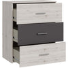 Cassettiera - ADRIA - 3 cassetti - Rovere cenere / Grigio chiaro - 75,2 x 41,3 x 89,7 cm
