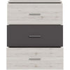 Cassettiera - ADRIA - 3 cassetti - Rovere cenere / Grigio chiaro - 75,2 x 41,3 x 89,7 cm