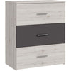 Cassettiera - ADRIA - 3 cassetti - Rovere cenere / Grigio chiaro - 75,2 x 41,3 x 89,7 cm