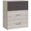 Cassettiera - ADRIA - 3 cassetti - Rovere cenere / Grigio chiaro - 75,2 x 41,3 x 89,7 cm
