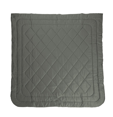 Trapunta matrimoniale Invernale bifaccia-double face in raso di puro cotone Made in Italy Beige/Grigio Fumo