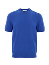 Gran Sasso Maglia Mezza Manica Effetto Knitwear in Blu da uomo