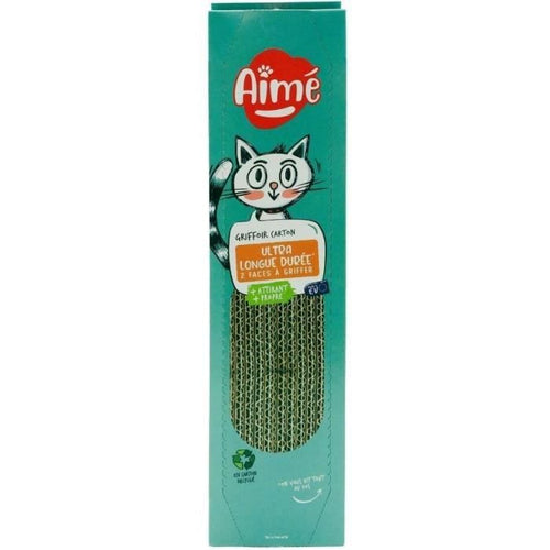 Tiragraffi in cartone - AIM - Per gatti, tiragraffi bifacciale, super resistente e duraturo, profumo di erba gatta