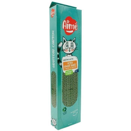 Tiragraffi in cartone - AIM - Per gatti, tiragraffi bifacciale, super resistente e duraturo, profumo di erba gatta