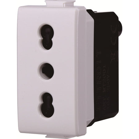 PRESA BIPASSO 2 + T 16A COMPATIBILE MATIX