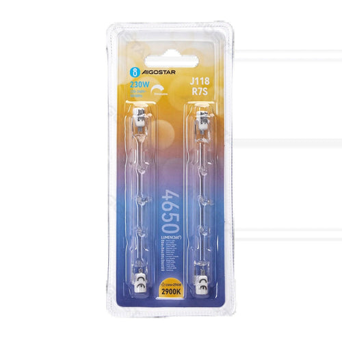 R7S alogena 118CM 230W 4650LM 2900K Blister da 2pz - Prezzo per Blister - ElettroWatt.eu