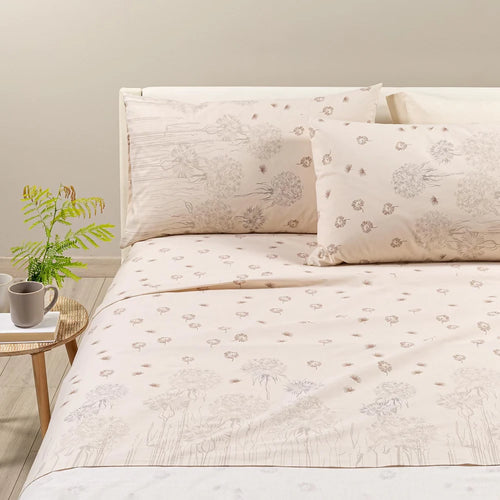 Completo Lenzuola In Cotone Country Chic 2 Matrimoniale Tortora Caleffi