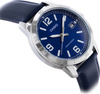 Orologio Casio per uomo, MTP-V004L-2B, cinturino in pelle blu, quadrante blu con segna data, movimento al quarzo