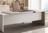 Scrivania con gonna in melaminico verniciato da ufficio cm. 180/200x90x74h