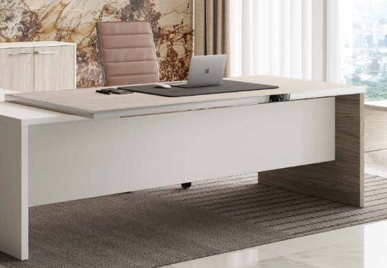Scrivania con gonna in melaminico verniciato da ufficio cm. 180/200x90x74h