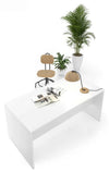 Scrivania in melaminico con fianchi pannellati e gonna frontale per ufficio operativo cm. 120/140/160/180/200x80x74h