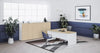 Scrivania in melaminico con fianchi pannellati e gonna frontale per ufficio operativo cm. 120/140/160/180/200x80x74h