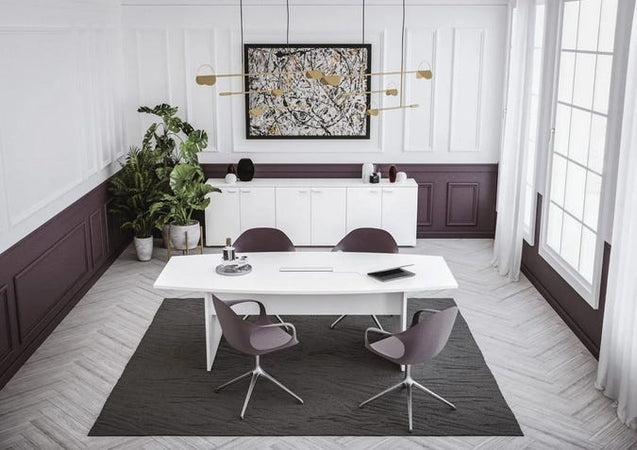 Tavolo direzionale in melaminico per 8 persone cm. 240x90/110x74h