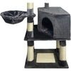 Tiragraffi SWIFTY - 55 x 40 x 138 cm - Grigio scuro - 3 piattaforme, 1 trespolo, 1 nicchia, tiragraffi