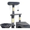 Tiragraffi SWIFTY - 55 x 40 x 138 cm - Grigio scuro - 3 piattaforme, 1 trespolo, 1 nicchia, tiragraffi