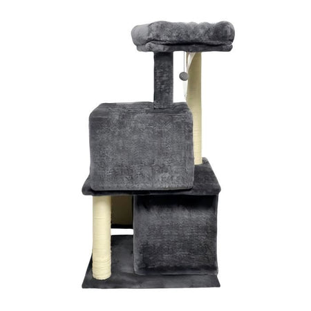 FLOPI Tiragraffi grigio scuro - 44,5 x 48 x 86 cm - Grigio scuro - 1 piattaforma, 1 palla da gioco, 2 cucce, 1 rampa