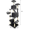 Tiragraffi TAYLOR - 60 x 50 x 206 cm - Grigio scuro - 2 piattaforme, 1 trespolo, 2 cabine, 1 amaca