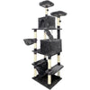 Tiragraffi TAYLOR - 60 x 50 x 206 cm - Grigio scuro - 2 piattaforme, 1 trespolo, 2 cabine, 1 amaca