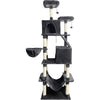 Tiragraffi TAYLOR - 60 x 50 x 206 cm - Grigio scuro - 2 piattaforme, 1 trespolo, 2 cabine, 1 amaca