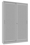 Armadio da ufficio con ante forate e ripiani interni di metallo per archivio documenti cm. 150x37,5x200H
