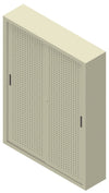 Armadio da ufficio con ante forate e ripiani interni di metallo per archivio documenti cm. 150x37,5x200H