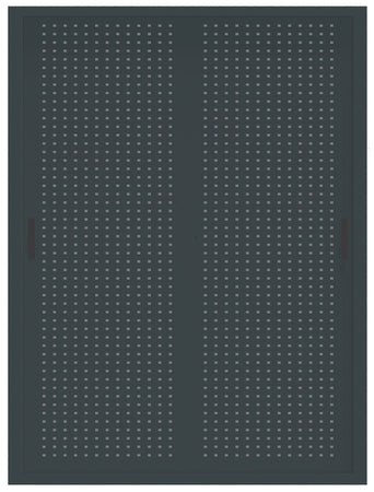 Armadio archivio documenti con struttura metallica e ante forate scorrevoli cm. 150x45x200H