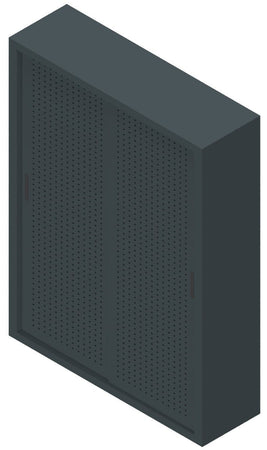 Armadio archivio documenti con struttura metallica e ante forate scorrevoli cm. 150x45x200H
