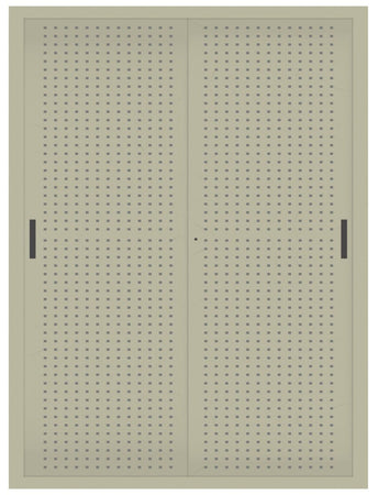 Armadio archivio documenti con struttura metallica e ante forate scorrevoli cm. 150x45x200H
