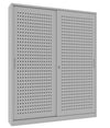 Armadio ufficio per archiviazione con ante scorrevoli in metallo forato cm. 180x37,5x200H
