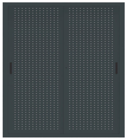 Armadio ufficio per archiviazione con ante scorrevoli in metallo forato cm. 180x37,5x200H