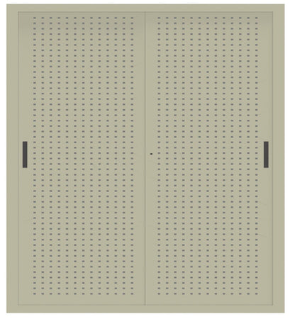 Armadio ufficio per archiviazione con ante scorrevoli in metallo forato cm. 180x37,5x200H