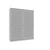 Armadio metallico verniciato con ripiani interni e ante in lamiera forata verniciata cm. 180x45x200H