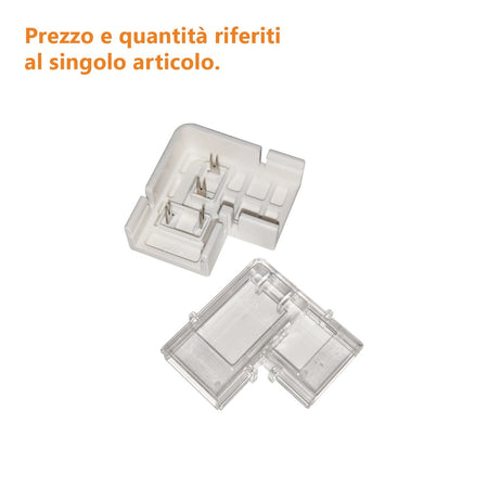 CONNETTORE ANGOLARE 90° PER STRISCE LED COB 220V