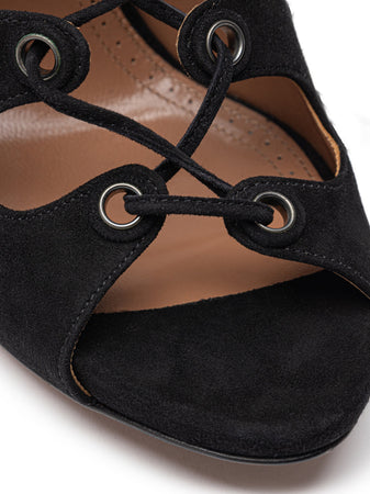 ALAIA Sandali scamosciati open toe con tacco Alaia da donna
