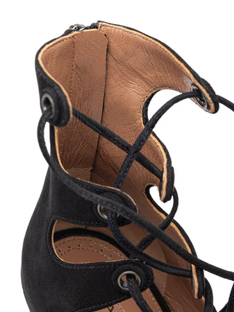 ALAIA Sandali scamosciati open toe con tacco Alaia da donna