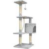 PALOMA Tiragraffi grigio 40 x 40 x 114 cm - 3 piattaforme, 1 corda, 1 nicchia, tiragraffi
