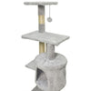 PALOMA Tiragraffi grigio 40 x 40 x 114 cm - 3 piattaforme, 1 corda, 1 nicchia, tiragraffi