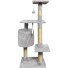 PALOMA Tiragraffi grigio 40 x 40 x 114 cm - 3 piattaforme, 1 corda, 1 nicchia, tiragraffi