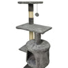 PALOMA Tiragraffi grigio scuro 40 x 40 x 114 cm - 3 piattaforme, 1 corda, 1 nicchia, tiragraffi
