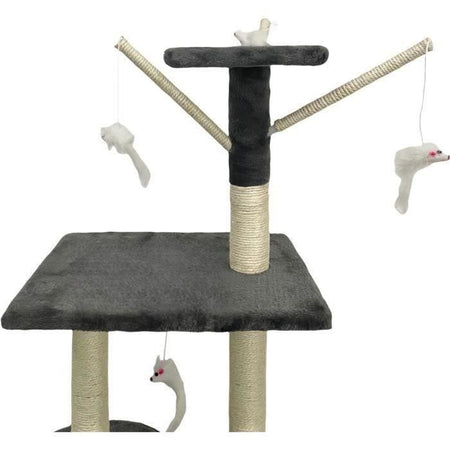 JIPSY Tiragraffi grigio scuro 79 x 34 x 138 cm - 3 piattaforme, 1 trespolo, 1 cuccia, 1 scala, tiragraffi