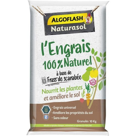 Fertilizzante naturale al 100% completo basato su Fass Scarab - Algoflash Naturasol - 10 kg