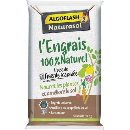 Fertilizzante naturale al 100% completo basato su Fass Scarab - Algoflash Naturasol - 10 kg